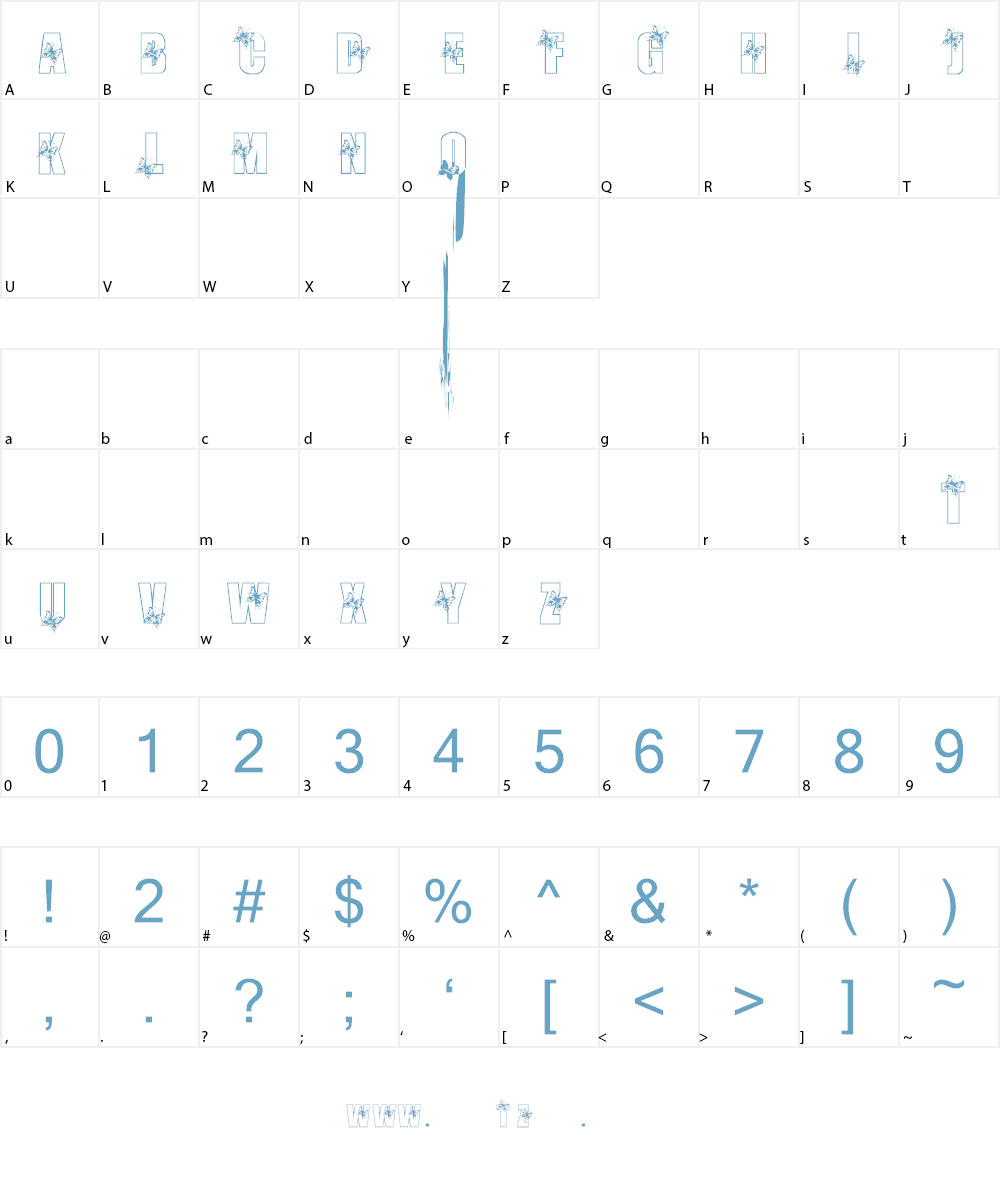 KR Butterfly 3 Font Character